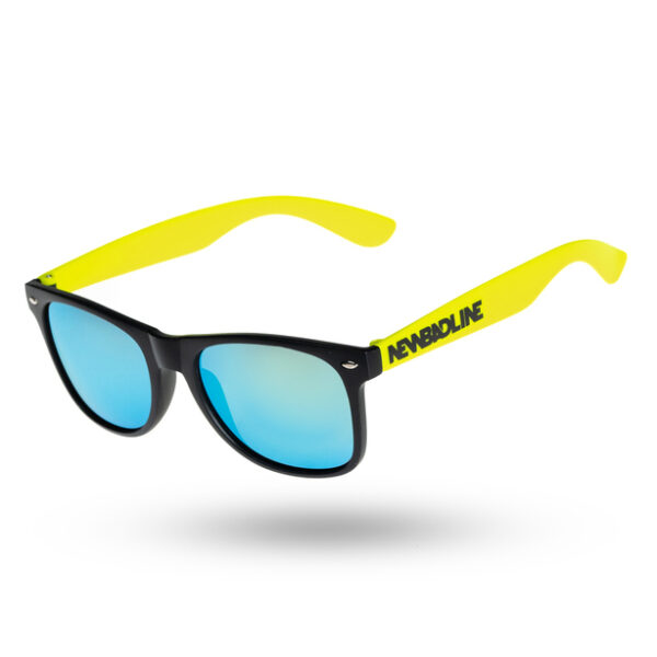 NEW BAD LINE OKULARY CLASSIC HALF BLACK/NEON MAT YELLOW MIRROR 00-640