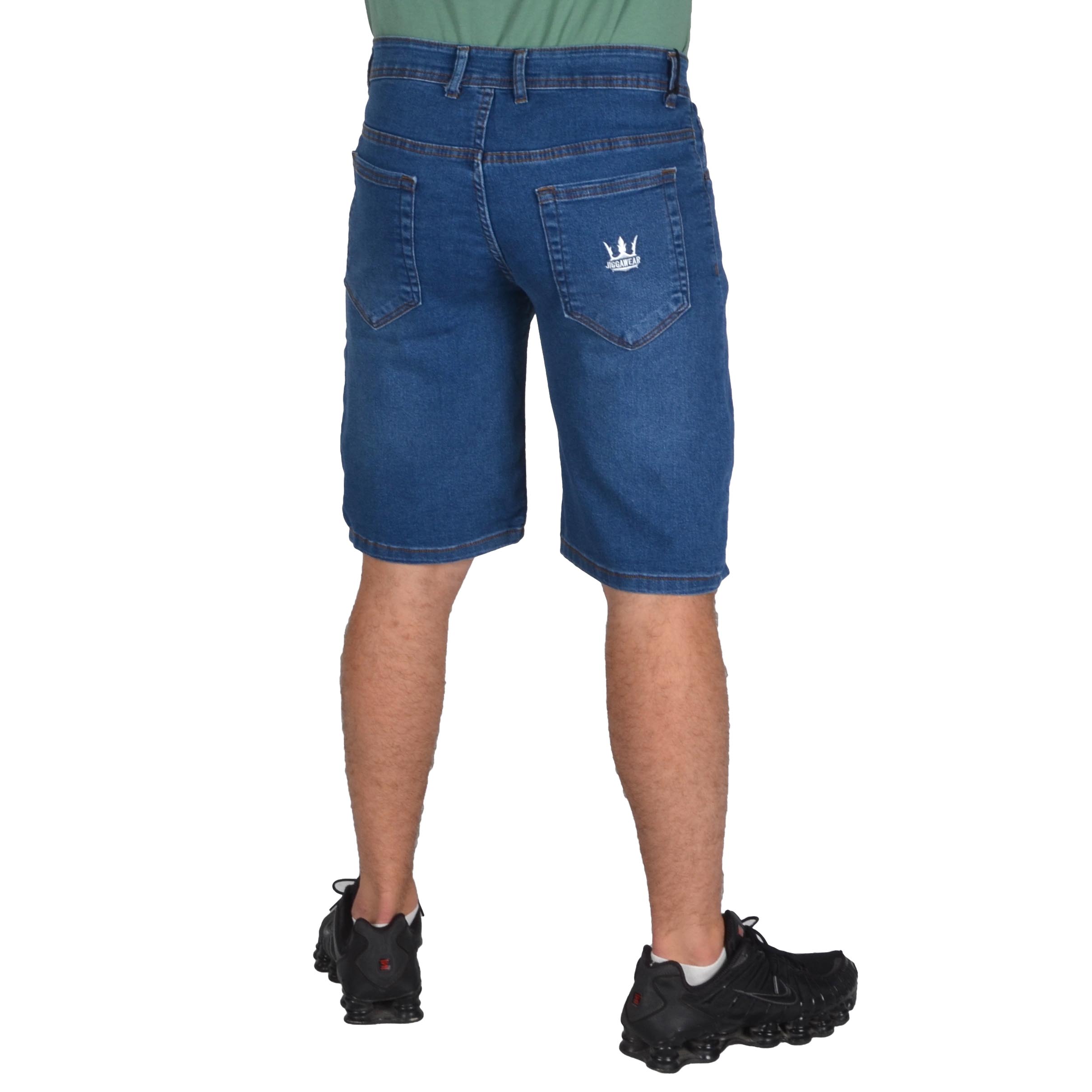 JIGGA WEAR SPODENKI KRÓTKIE JEANSOWE CROWN POCKET GRANATOWE