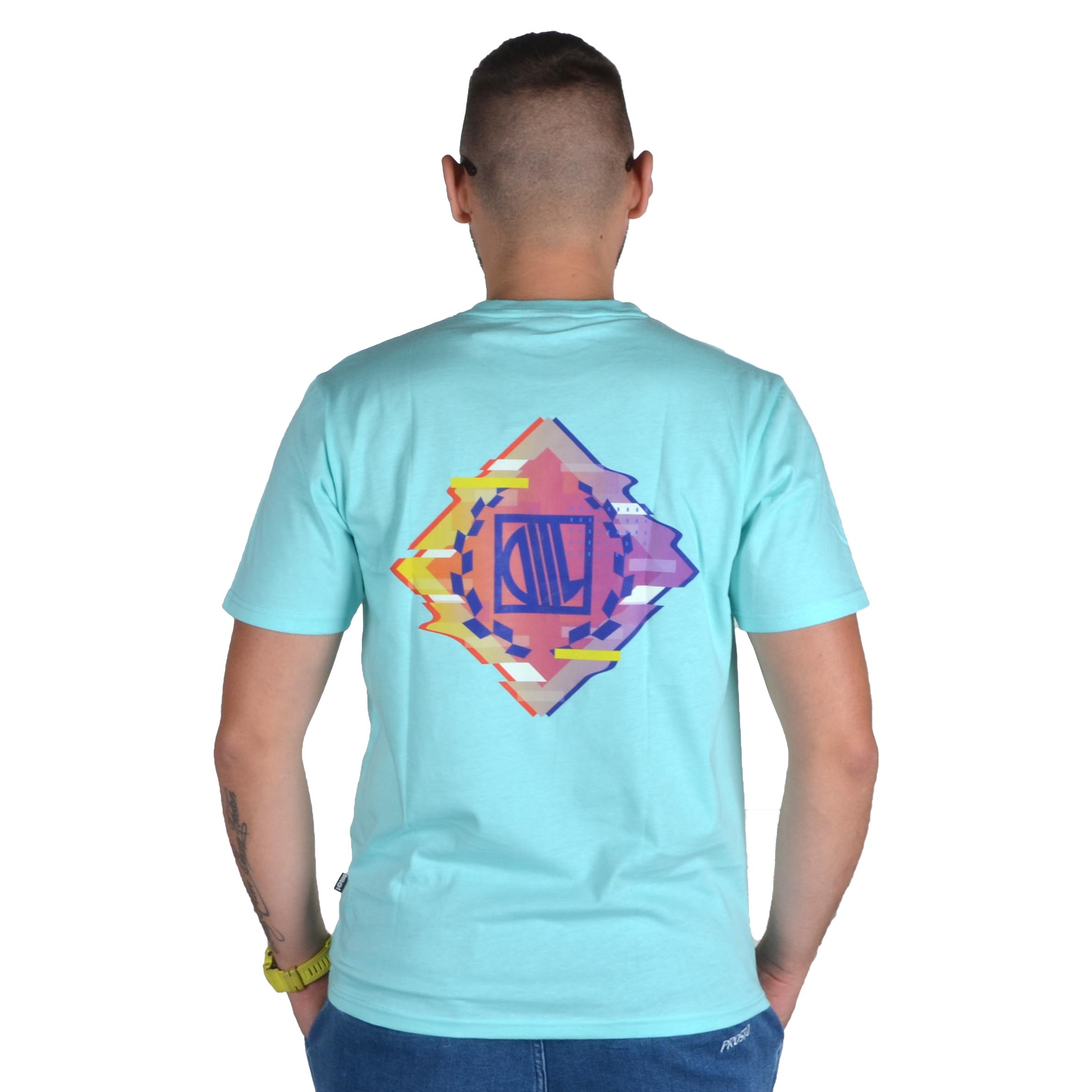 DIIL KOSZULKA KLASYK T-SHIRT ABSTRACT SELEDYNOWA