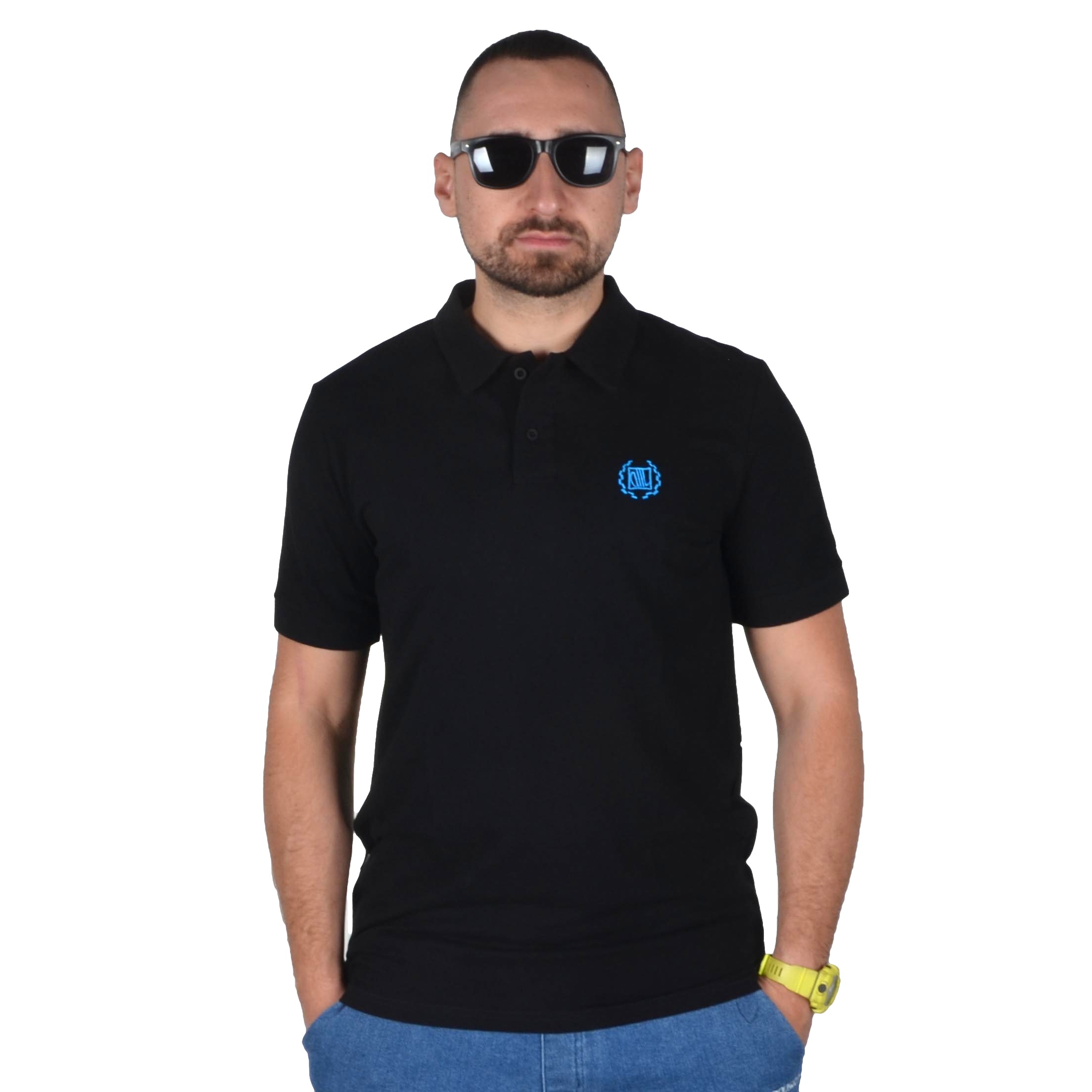 DIIL KOSZULKA POLO LAUR CLASSIC CZARNA BLUE LOGO