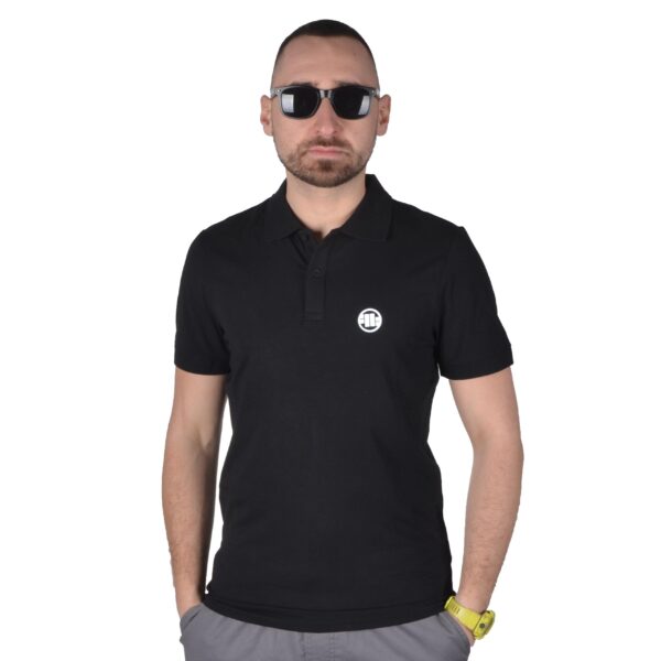 PIT BULL WEST COAST KOSZULKA POLO JERSEY SLIM FIT SMALL LOGO CZARNA